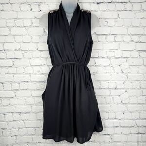 Collective Concepts Size M Black Sleeveless Dress with Shoulder Accents